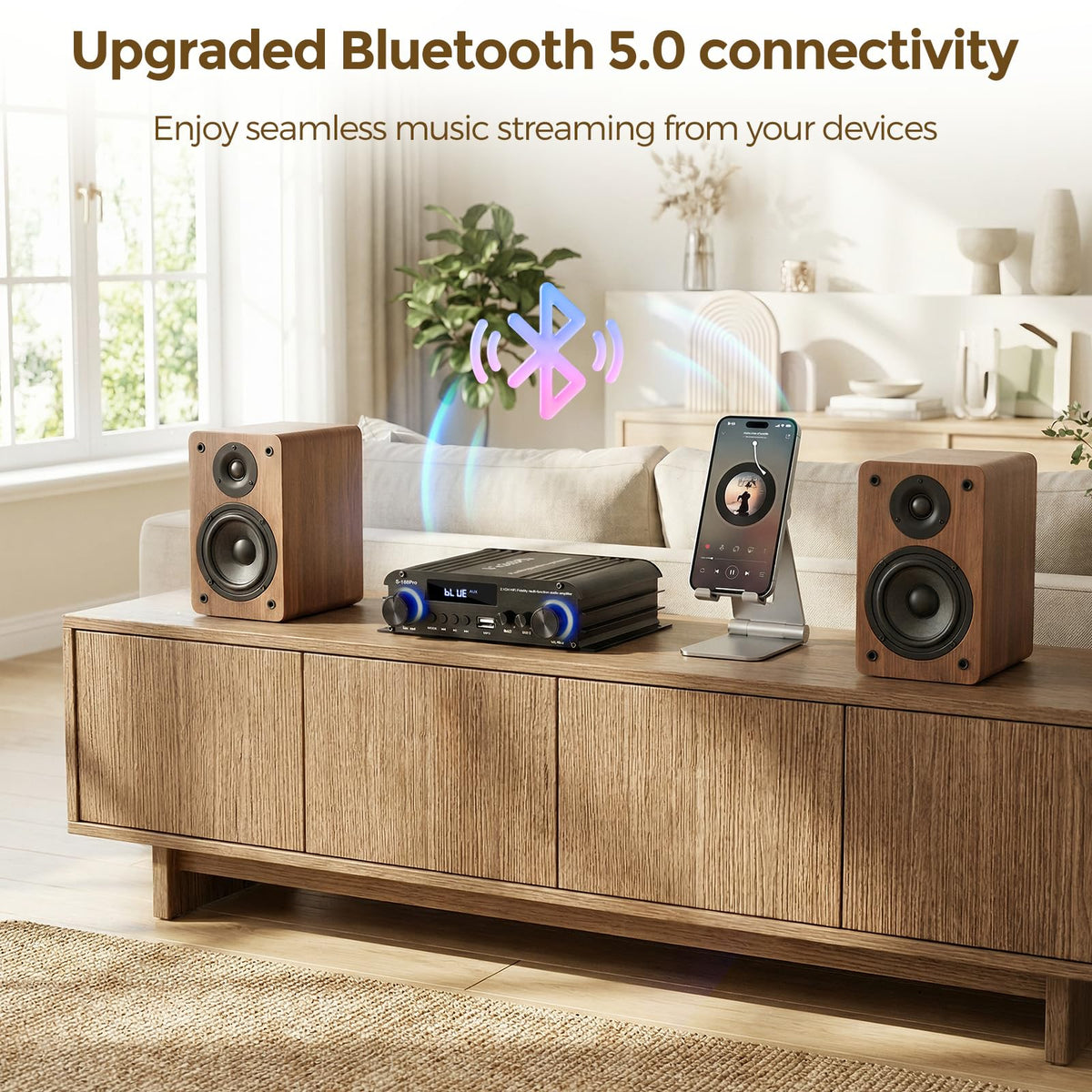 2.1 Channel Stereo Audio Amplifier Bluetooth 5.0 with Remote R179