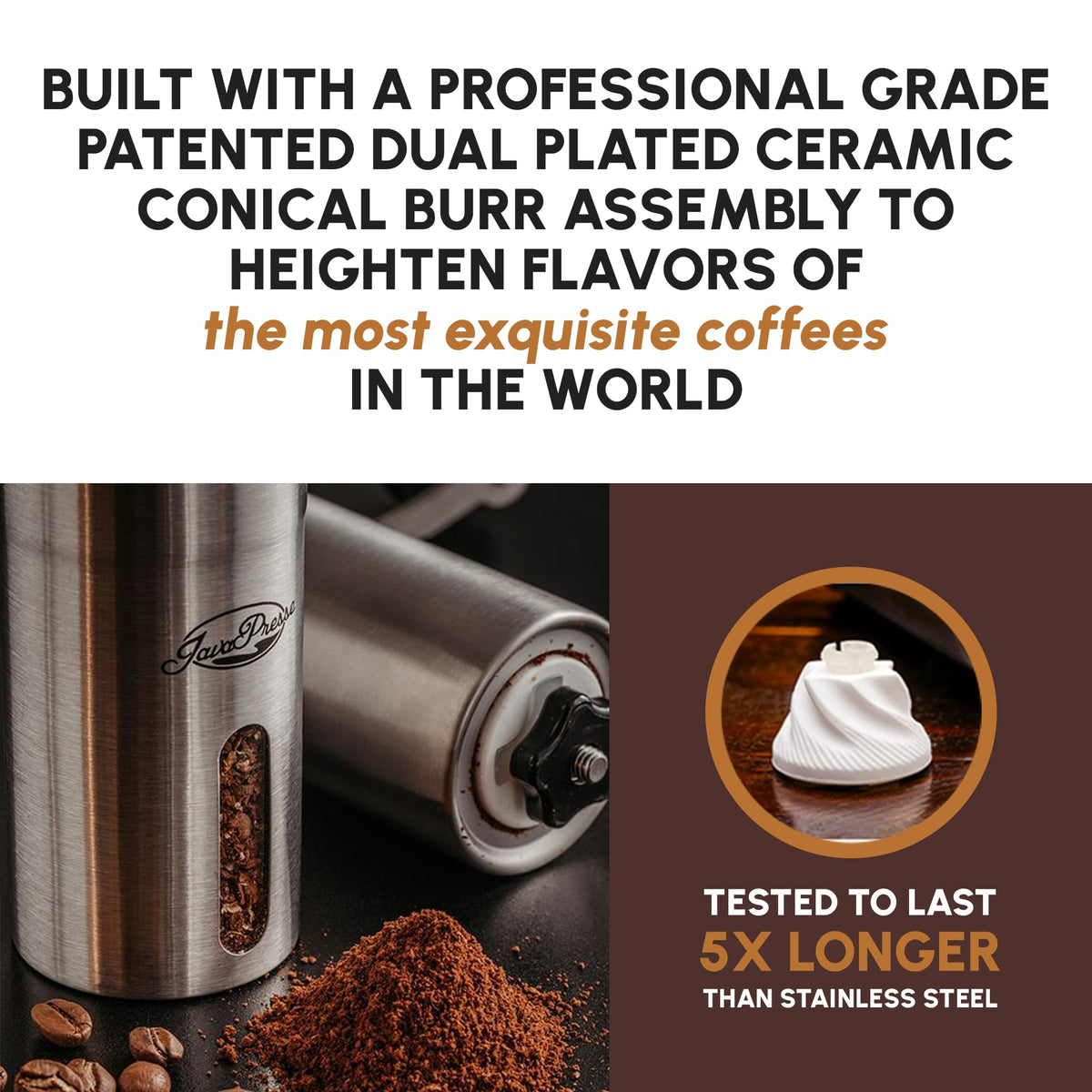 Manual Stainless Steel Conical Burr Coffee Grinder H96281