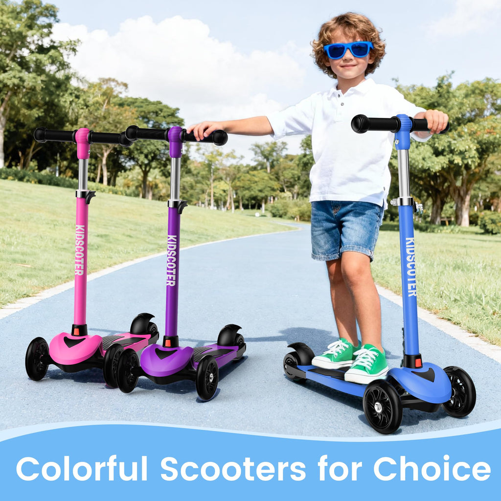 Multicolor 3 Wheel Kids Scooter with LED Light-Up Wheels Q764