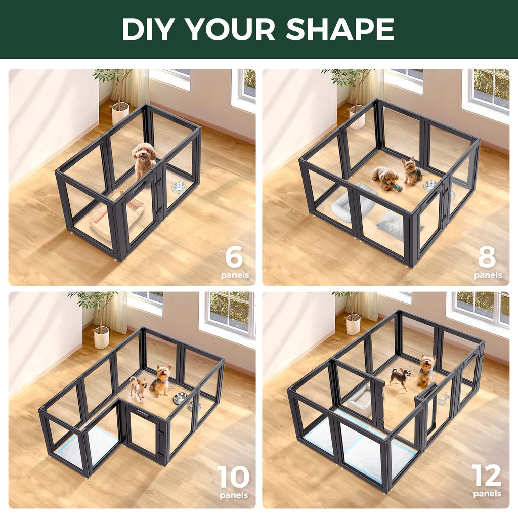 Clear Acrylic 24" H 16 Panels Dog Playpen Q935177
