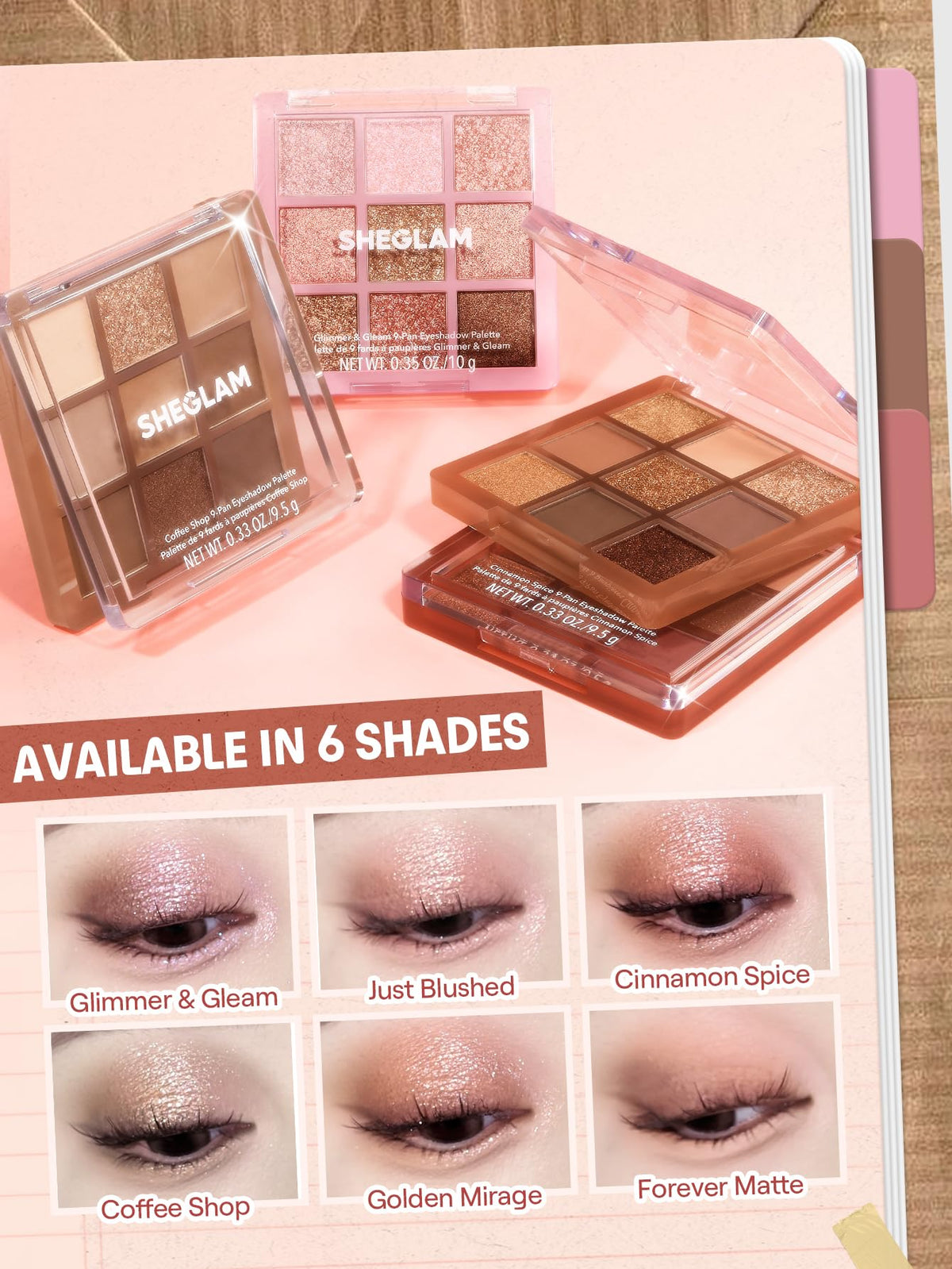 9-Color Shimmer & Matte Eyeshadow Palette D95401
