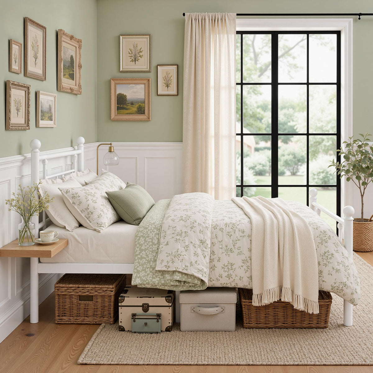 Full Size Metal Platform Bed Frame with Headboard and Footboard S32135