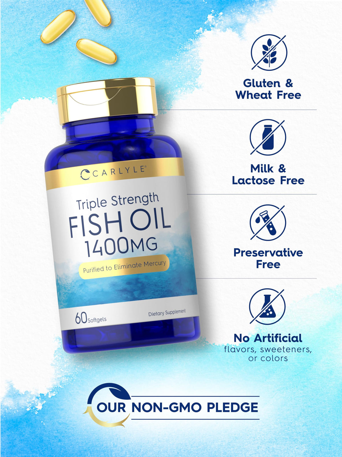 Omega 3 Fish Oil 1400 mg 60 Softgels D564