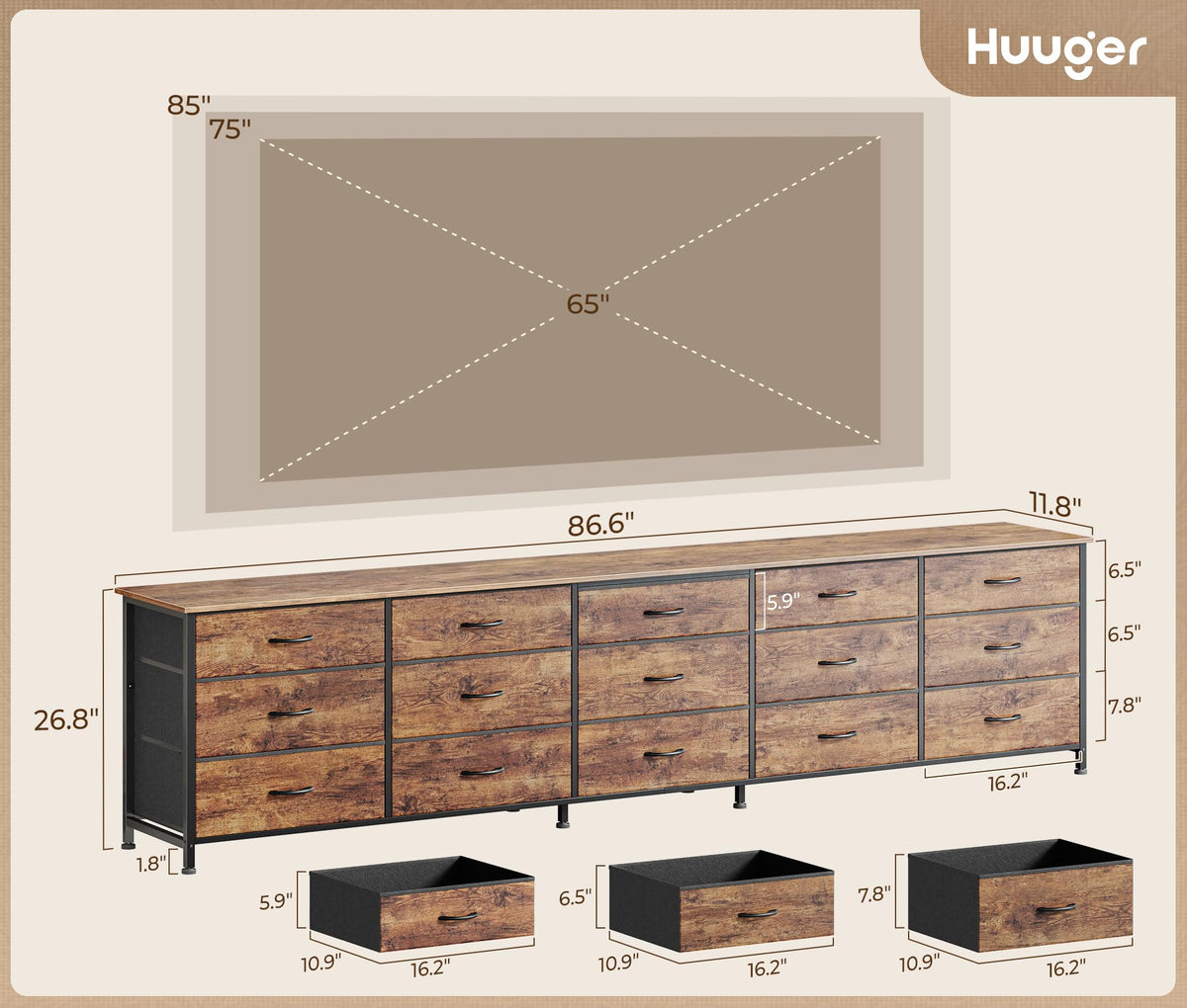 86.6 Inch Long Dresser H66541