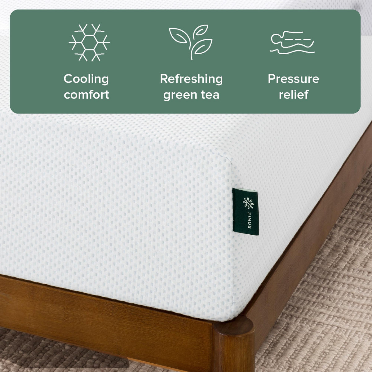 8 Inch Green Tea Cooling Gel Memory Foam Mattress Twin N18065