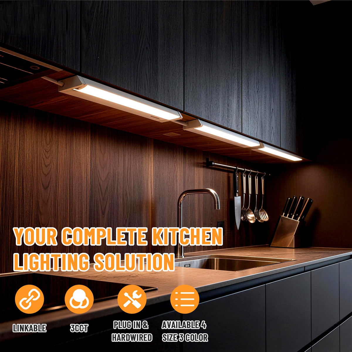 24" 4Pack Swivel Under Cabinet Lighting U89324