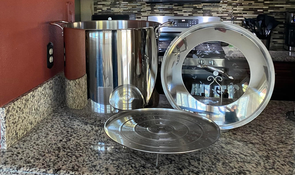 Stainless Steel 60-qt Stockpot with Steaming Rack I792383