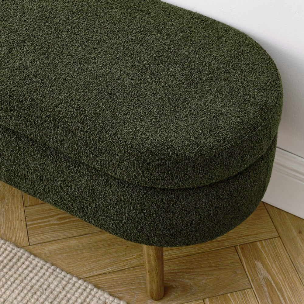 Oval Storage Bench with Rubber Wood Legs G59211