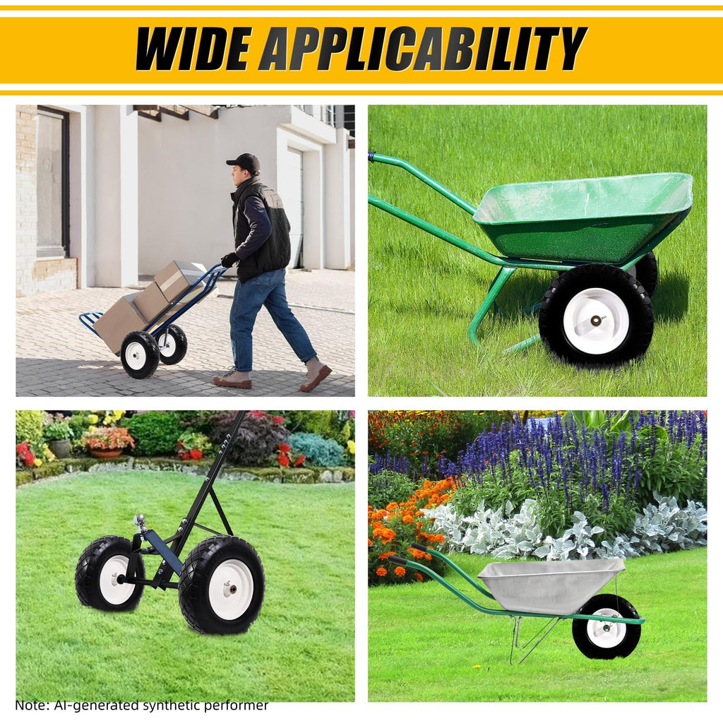 4.80/4.00-8" Flat Free Wheelbarrow Tire and Wheel A2423