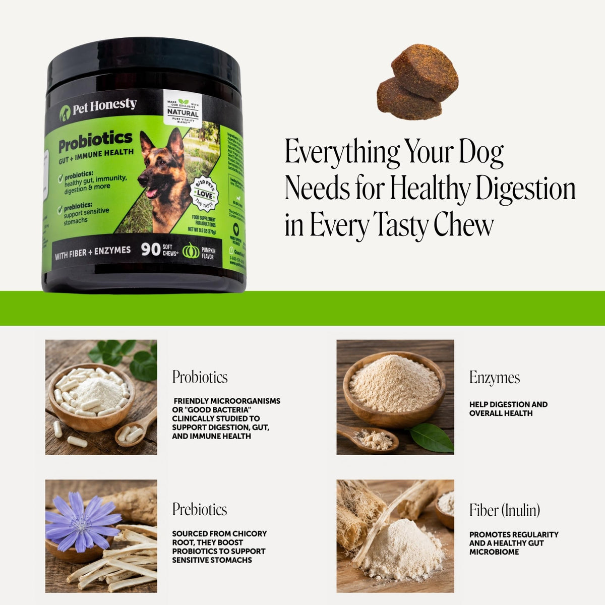 Dog Probiotics Chews 90ct Pumpkin V7236