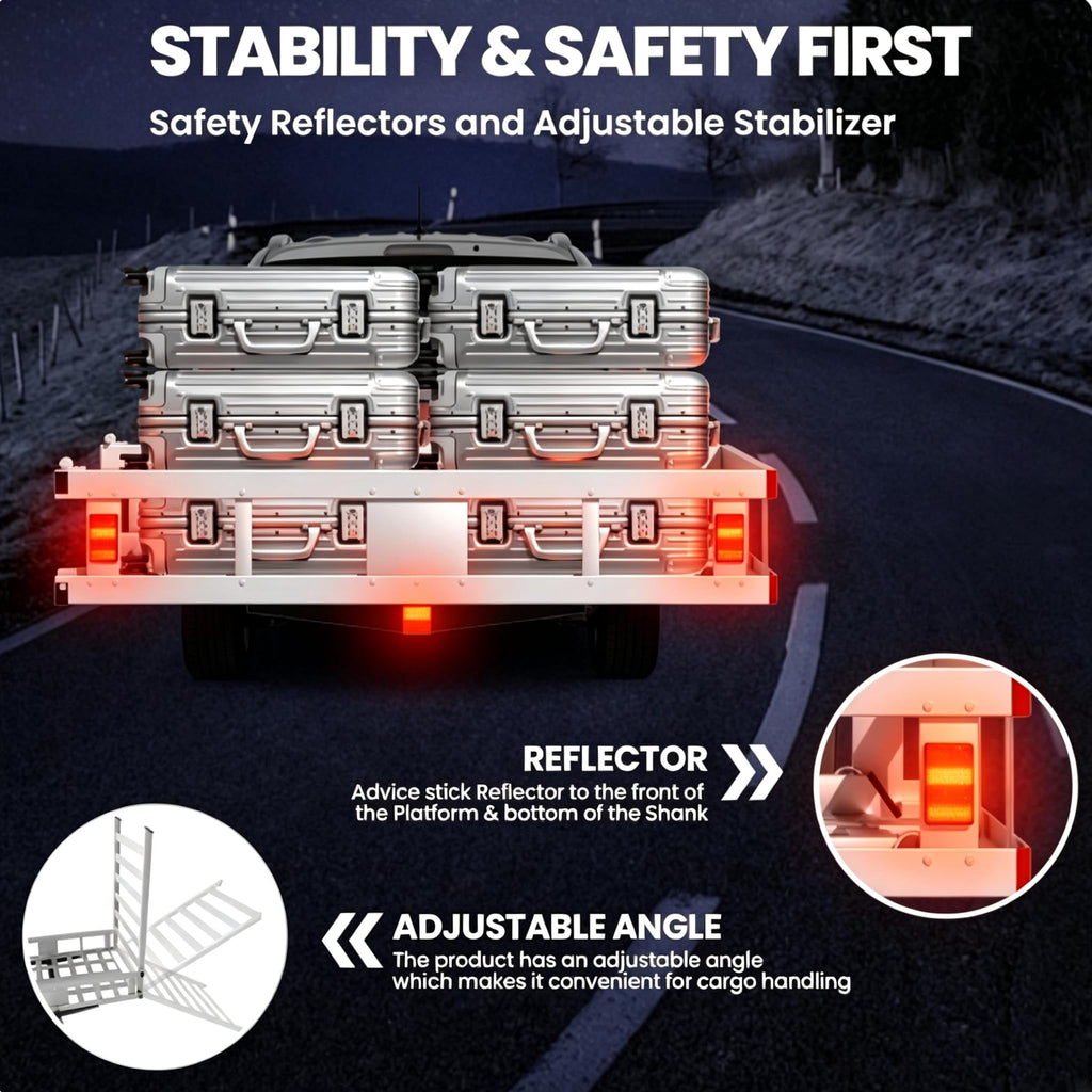 Aluminum Hitch Cargo Carrier with Ramp G76568