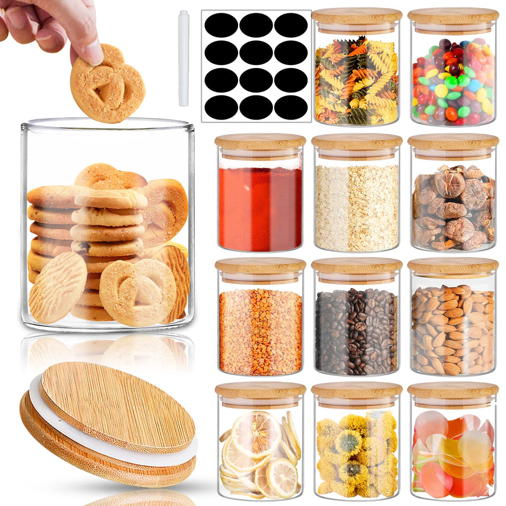 16 oz Glass Food Storage Jars with Bamboo Lids G430321