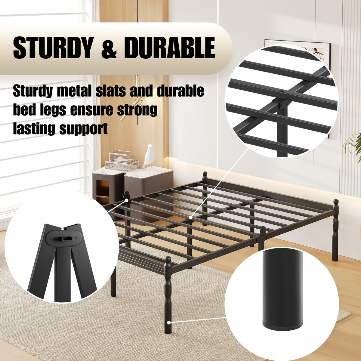 18" Metal Queen Platform Bed Frame M731