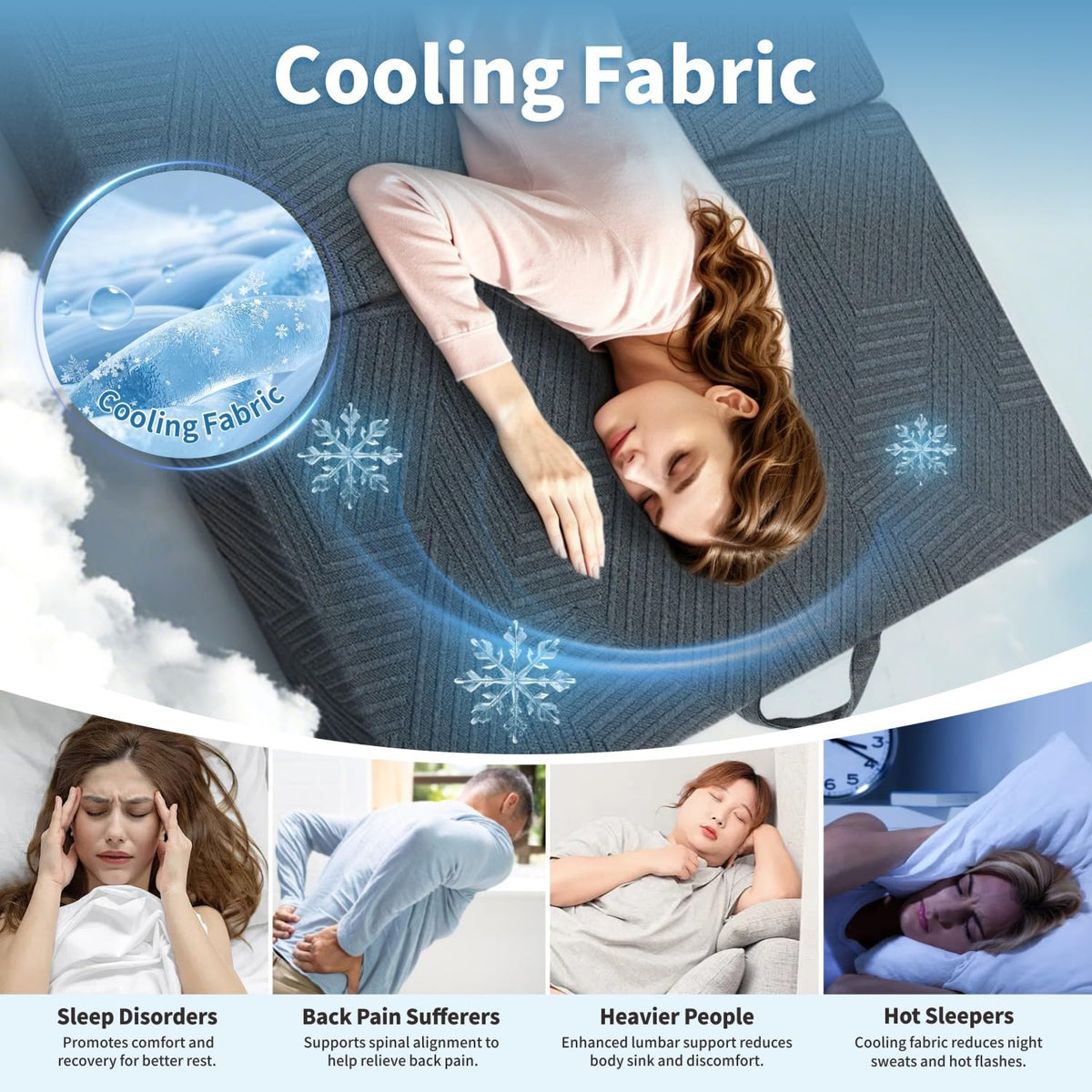 6 Inch Foldable Memory Foam Mattress Queen Size K63883