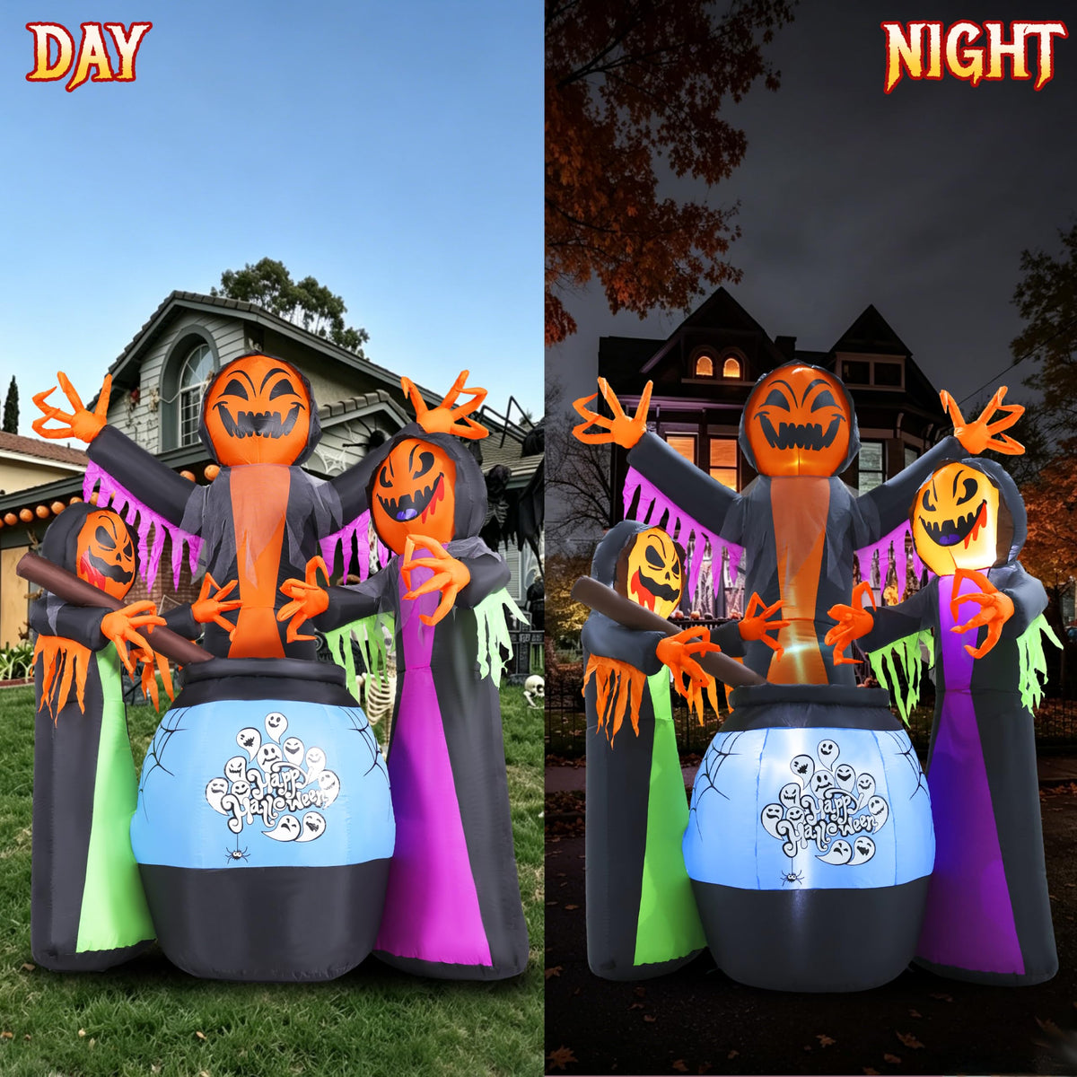 8FT Halloween Inflatable with Light Yard Decor P8396