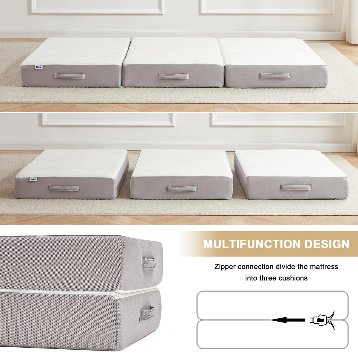 6 Inch Memory Foam Tri-fold Folding Mattress X534