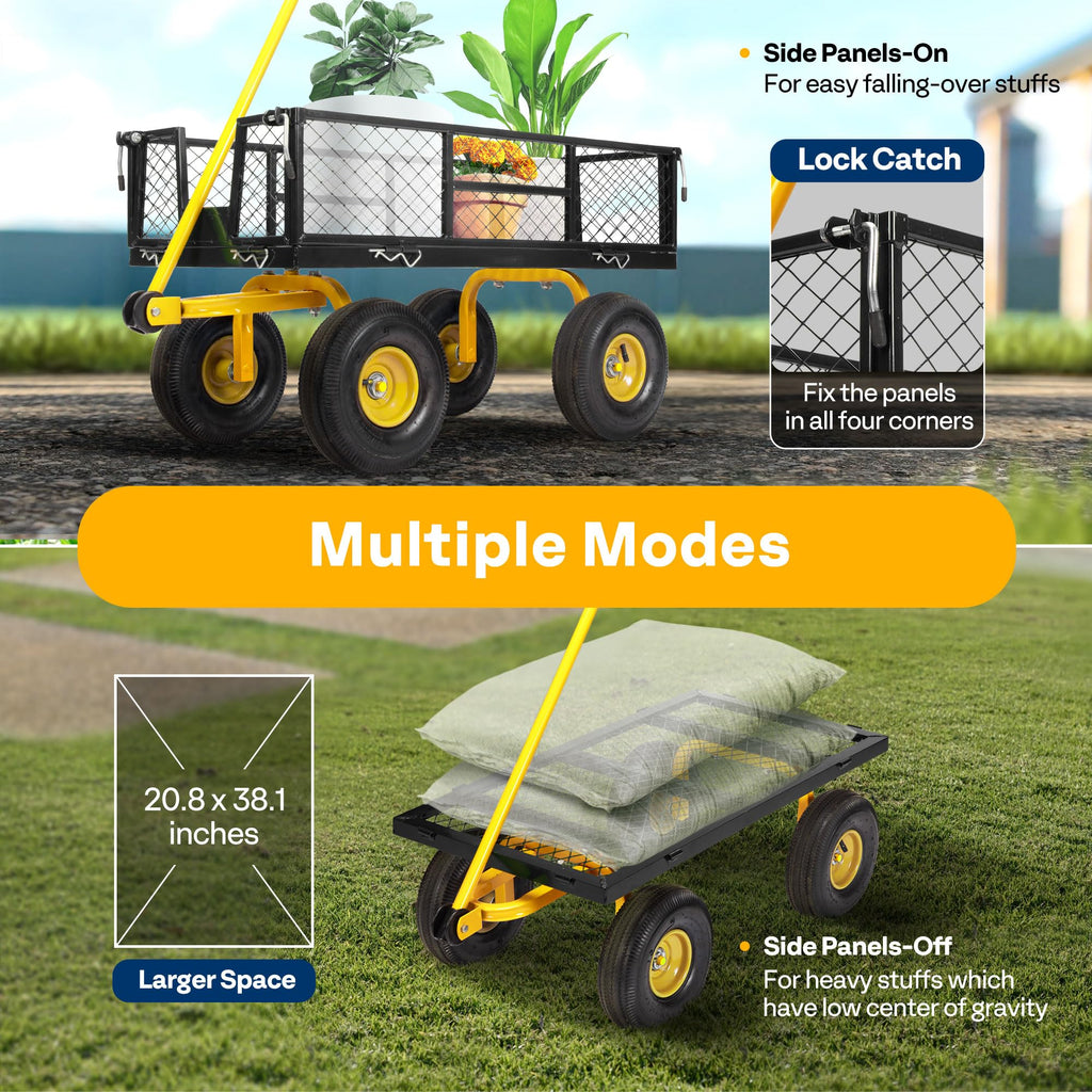 Heavy Duty 4.5 Cu Ft Mesh Steel Garden Cart U3702
