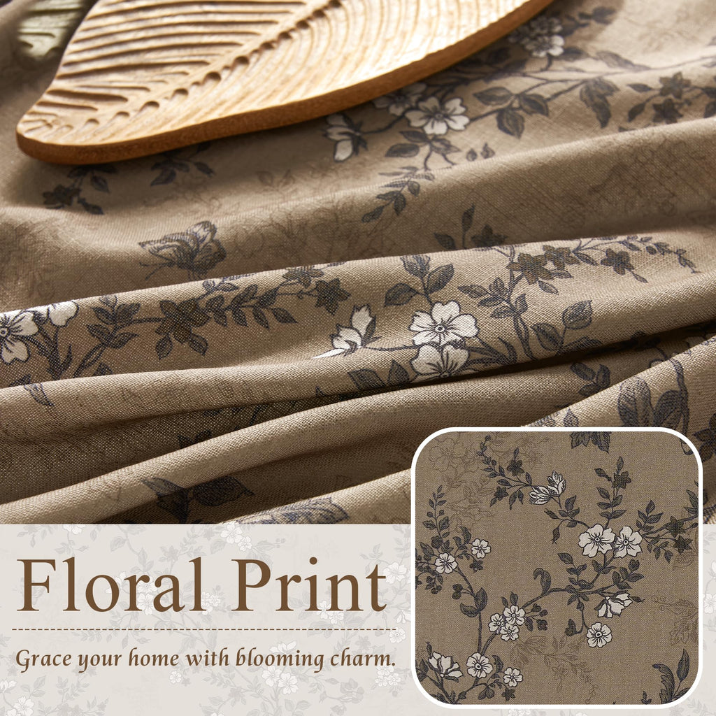 Extra Long Linen Floral Curtains 108 Inches Q406706